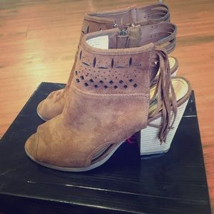 Brown Fringe Booties